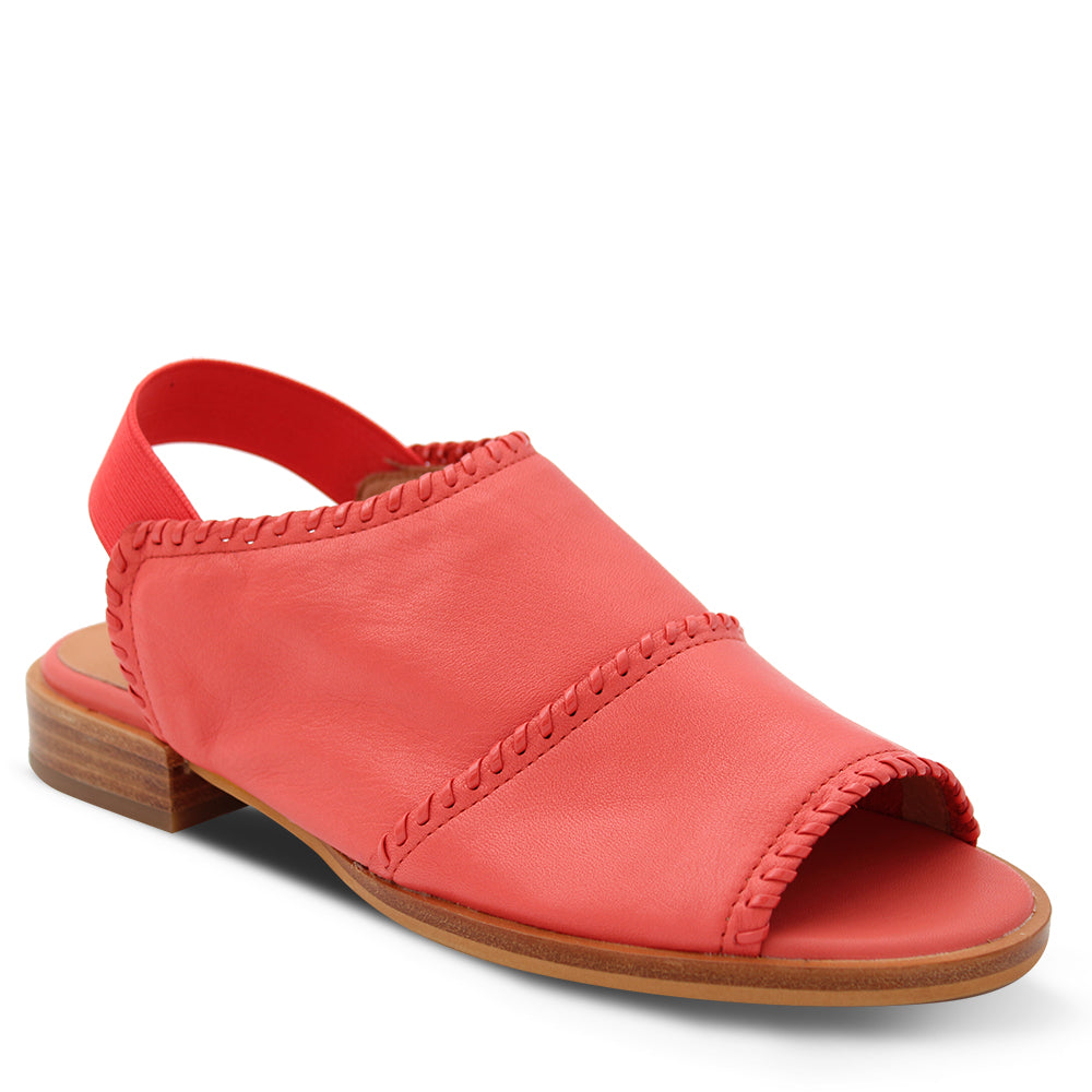 Bresley Serenade Women's Flat Sandal Coral Leather