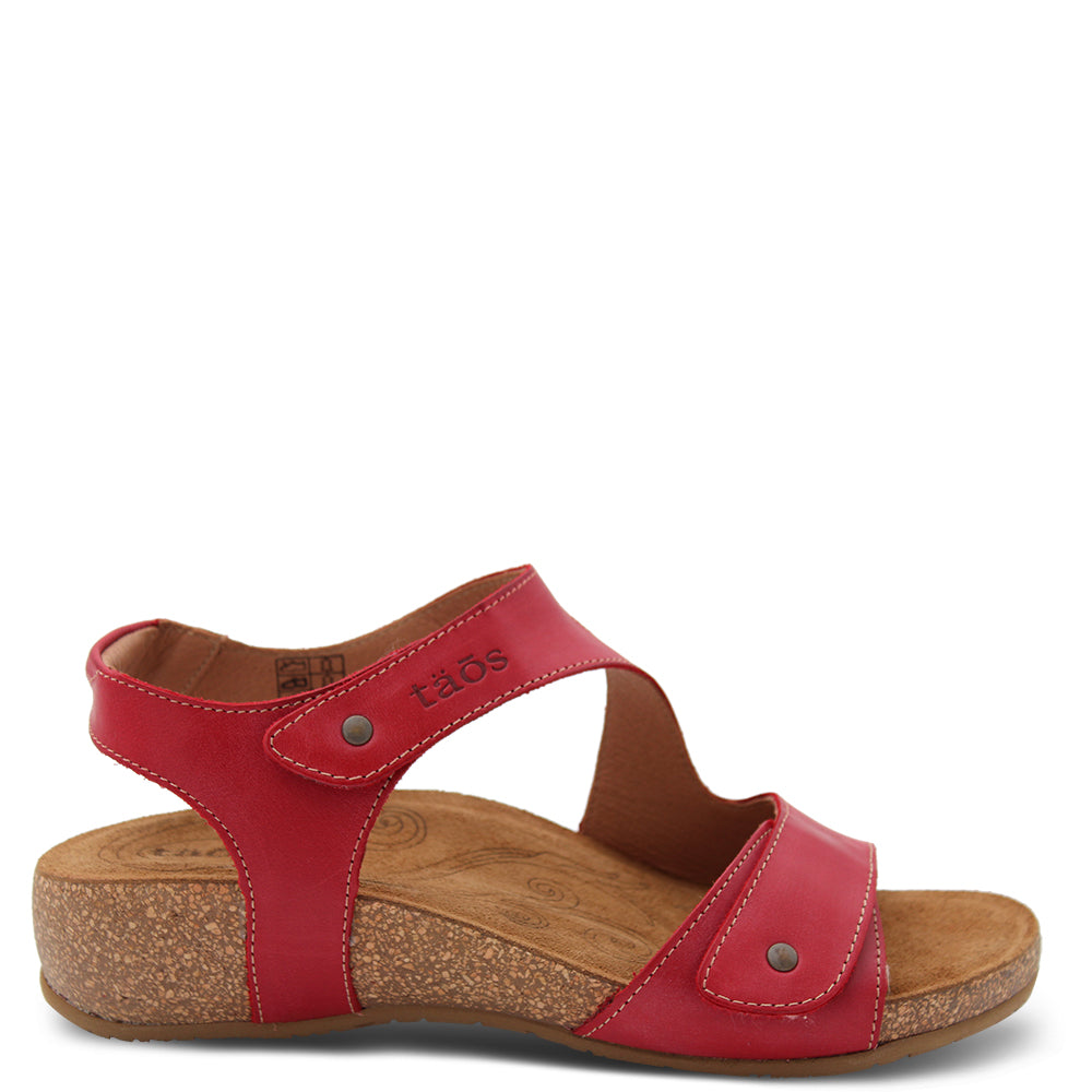 Taos Lovely Women's Leather Sandals Red