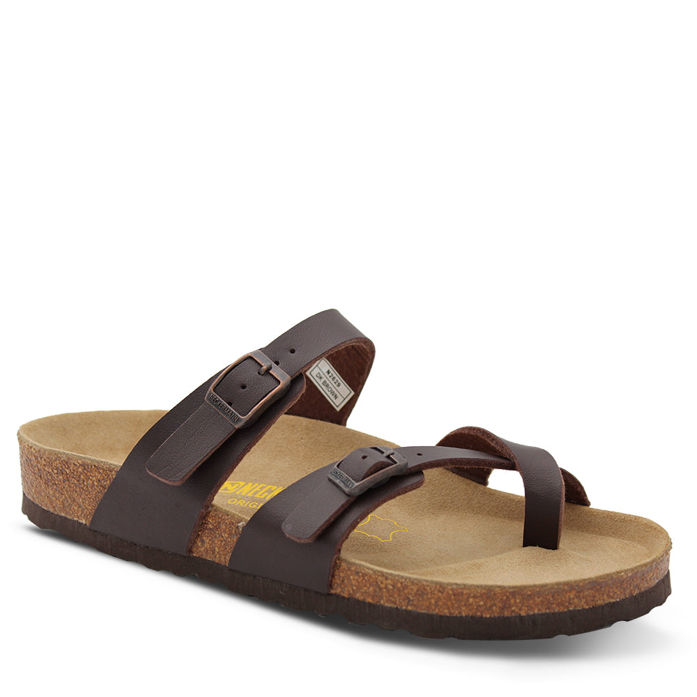 Neckermann N2629 Women's Flat Toe Thongs Brown