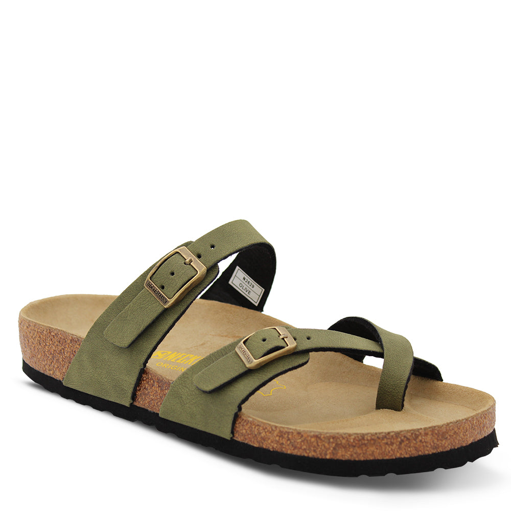 Neckermann N2629 Women's Flat Toe Thongs Olive
