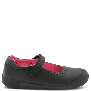 Clarks Betty Girls Velcro School Shoes Black