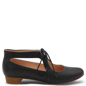 Django & Juliette Ewing Women's Low Heel Court Shoes Black