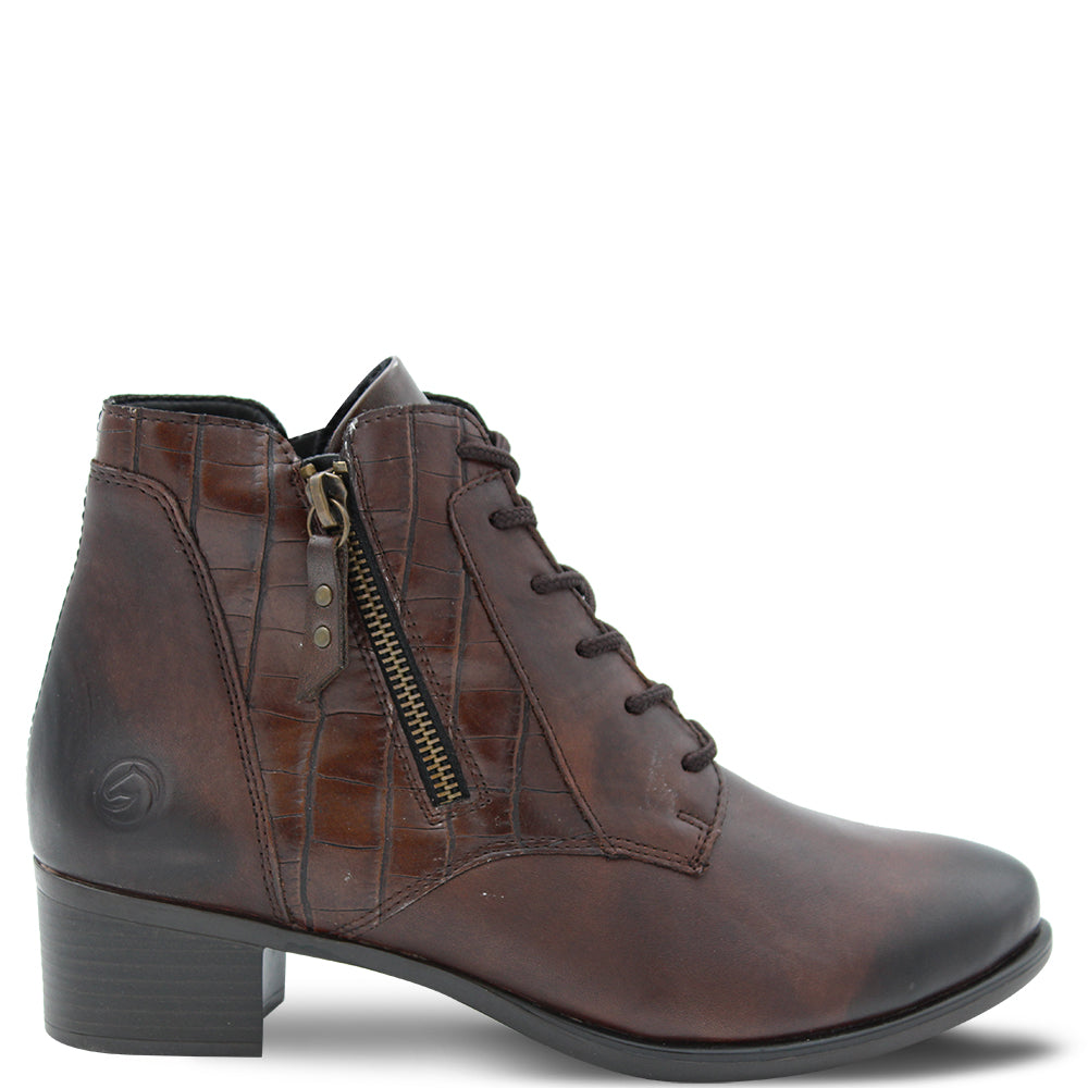 Remonte R5182 Womens Heel Boots Dark Brown
