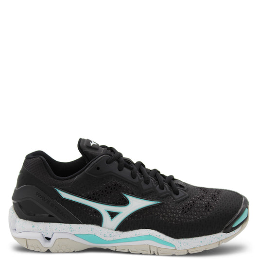 Mizuno Wave Stealth V Netball Shoes Black Aqua