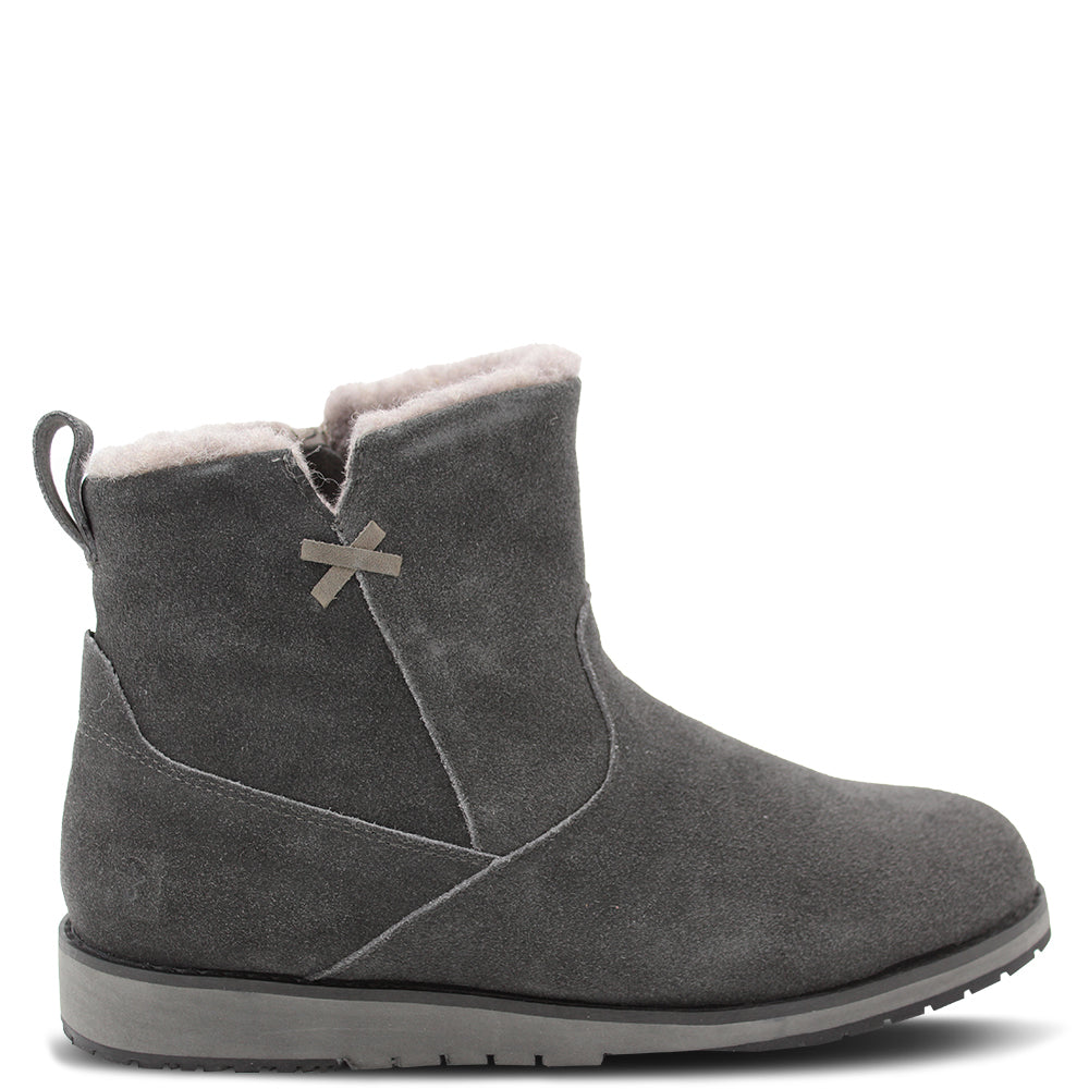 Emu Beach Mini Short Ugg Boots Dark Grey Black