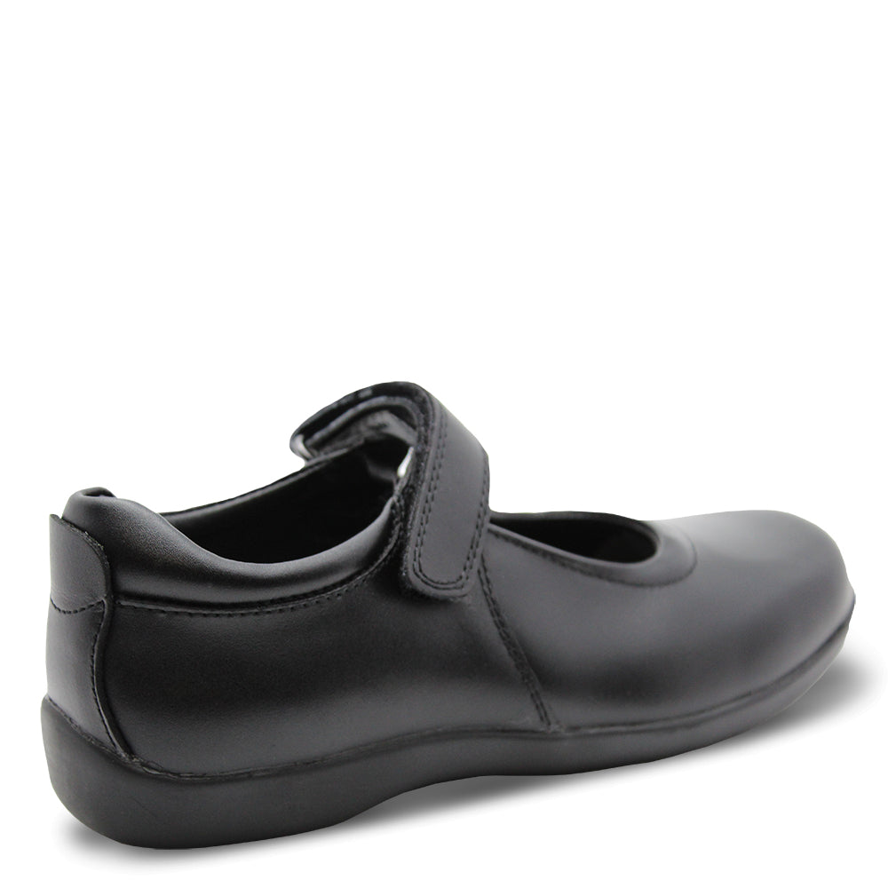 Clarks Elise velcro school shoe black