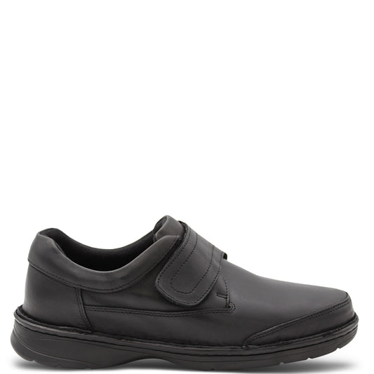 Slatters Axease Mens Velcro Slip On Black