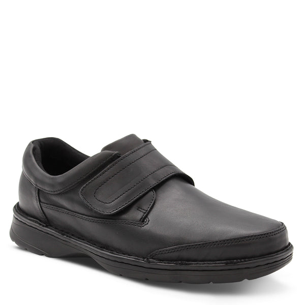 Slatters Axease Mens Velcro Slip On Black