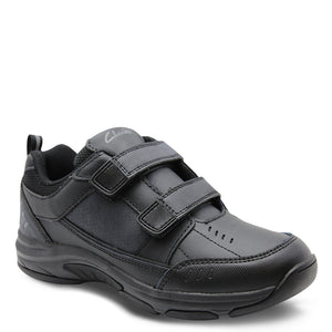 Clarks Advance black Velcro school shoe