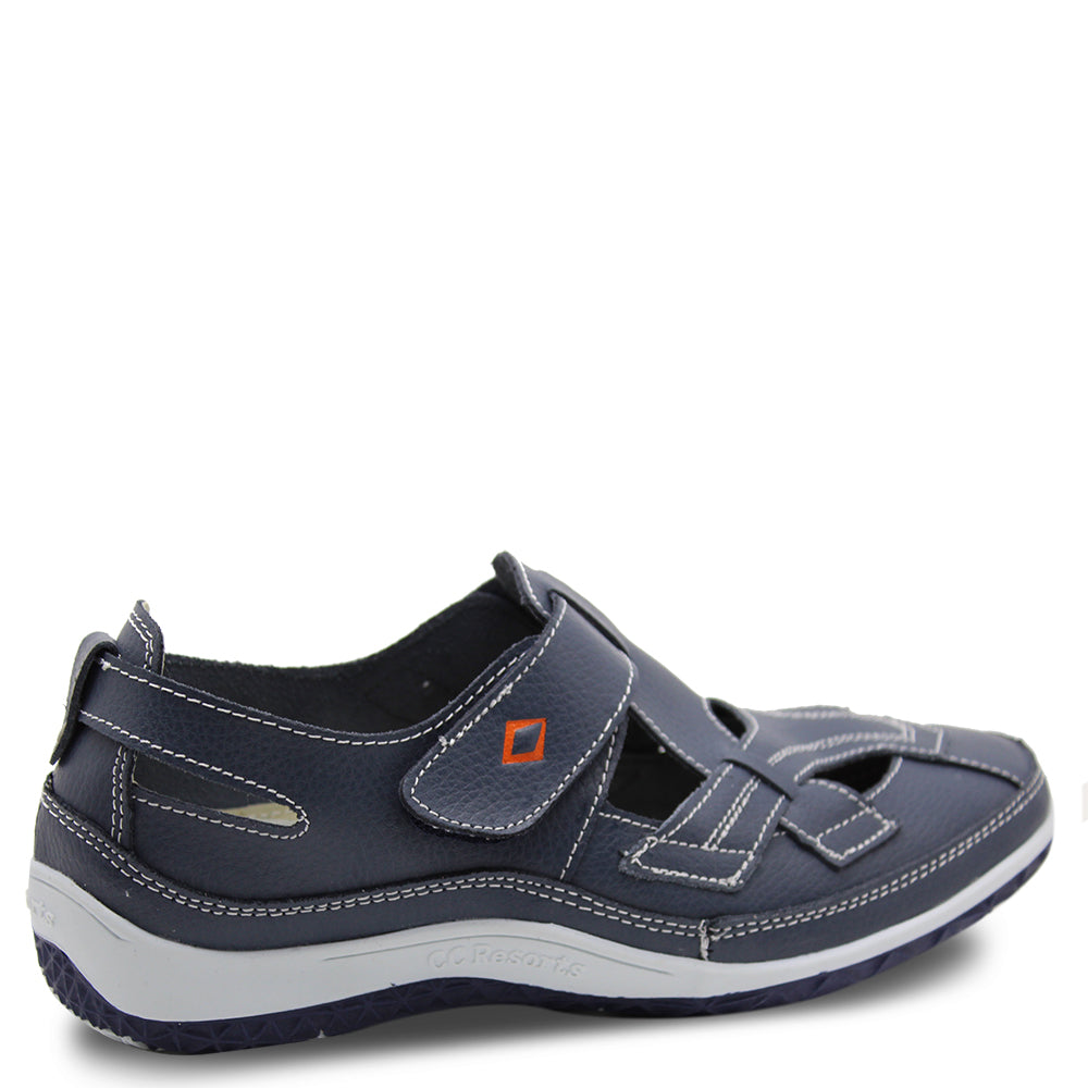 Cloud Comfort Jackie Womens Navy flat sandal  