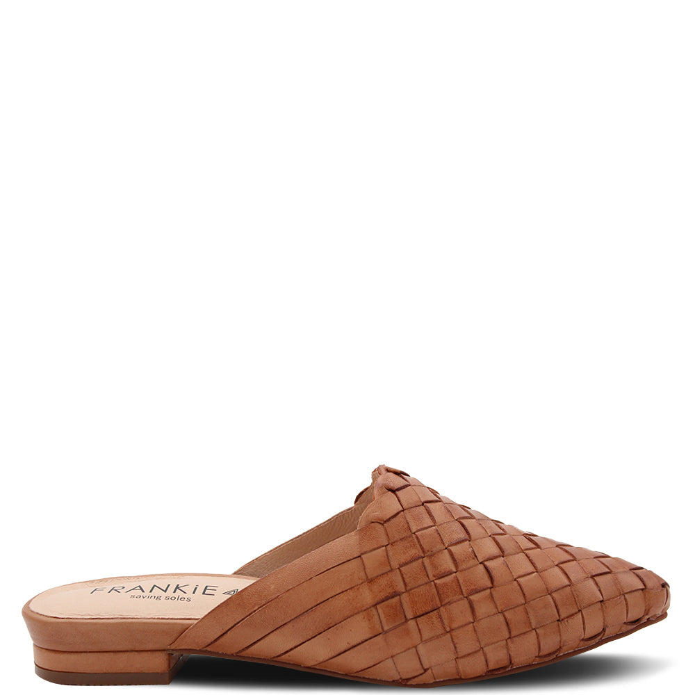 Frankie4 Kass Women's Woven Toe Slides in Tan | Manning Shoes