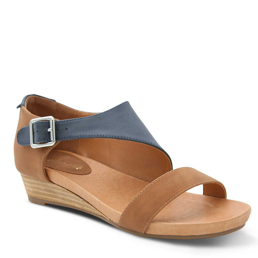 Step On Air Cosi Womens low wedge sandals Navy Tan