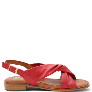 Zeta Ditzy Women's Flat Sandals Red Rojo