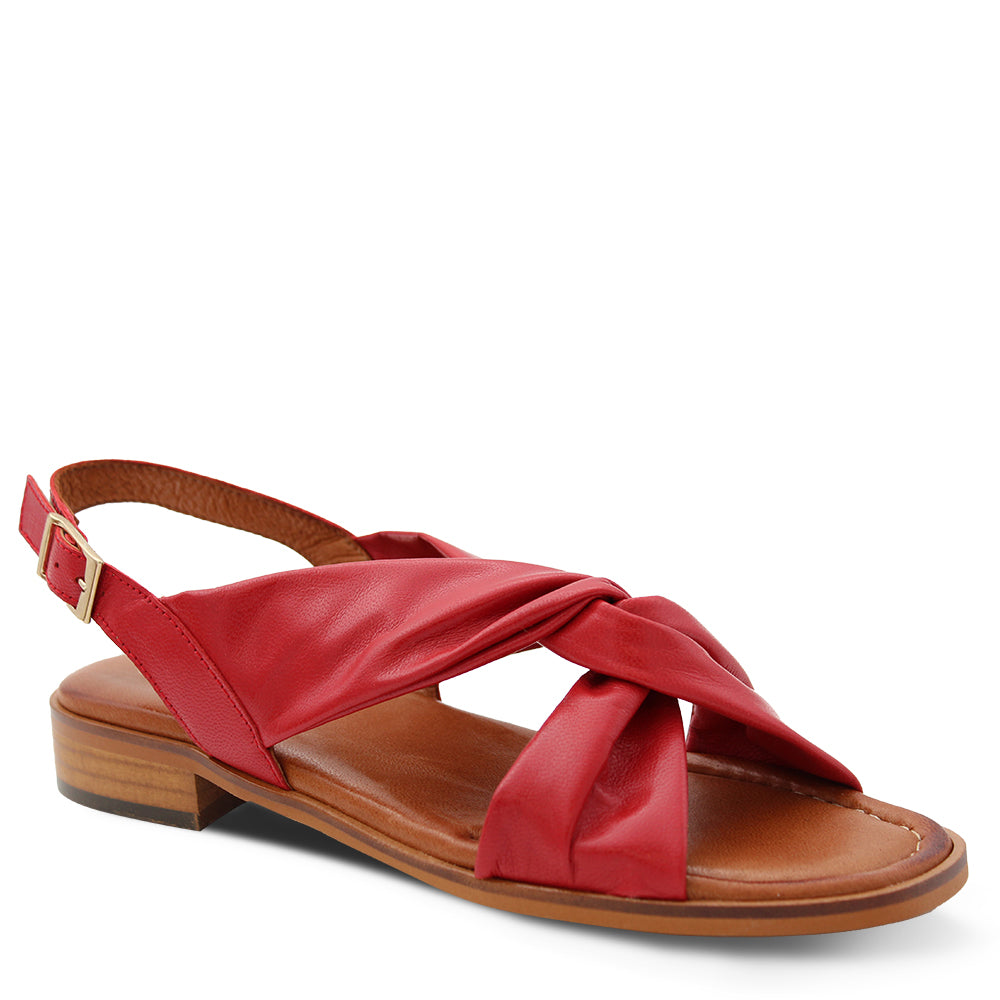 Zeta Ditzy Women's Flat Sandals Red Rojo