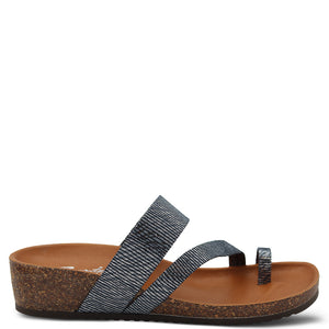 Cortessa Desana Women's Flat Thong Sandals Navy Metallic