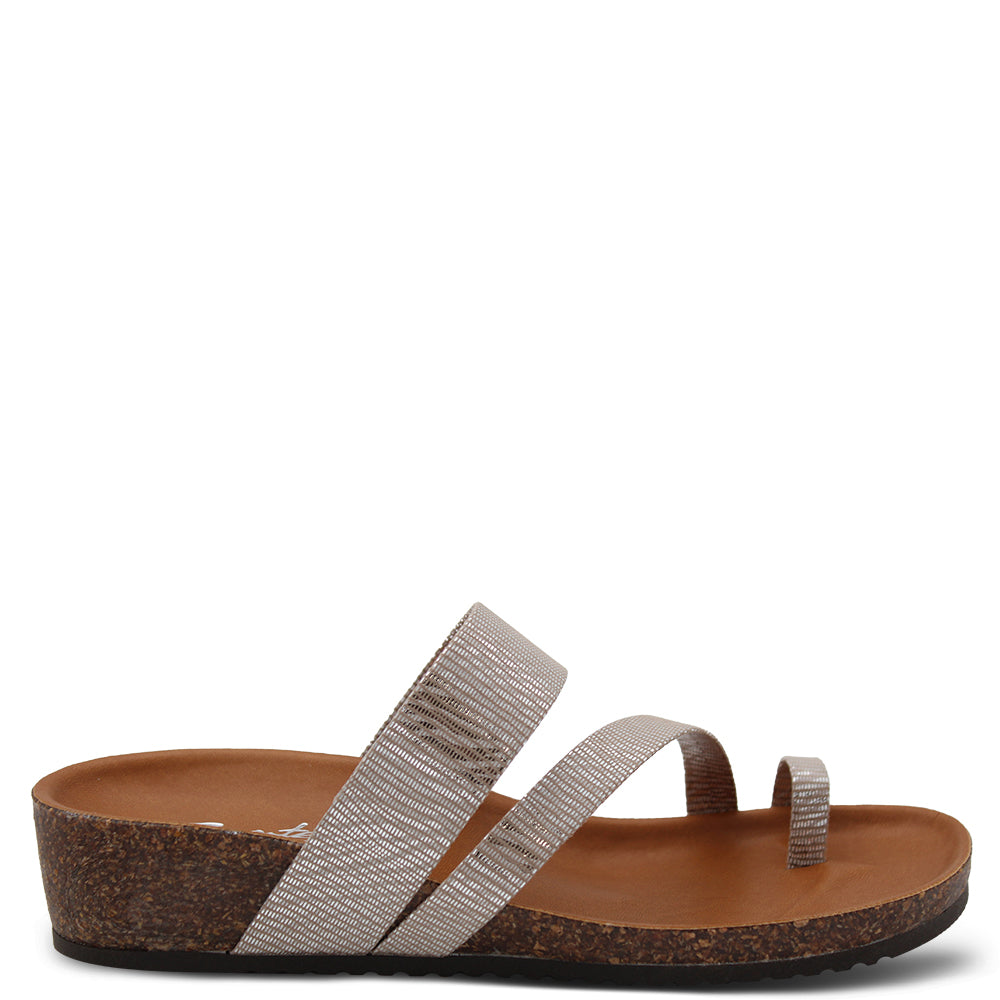Cortessa Desana Women's Flat Thong Sandals Sand Metallic