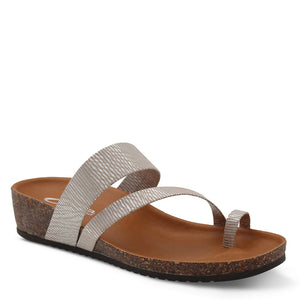 Cortessa Desana Women's Flat Thong Sandals Sand Metallic