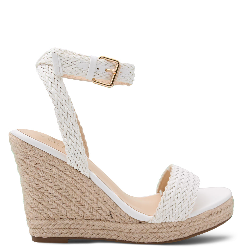 Verali Amalie Womens High Wedge Sandals White