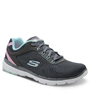 Skechers Steady Move Charcoal/Turquoise Womens Sneaker