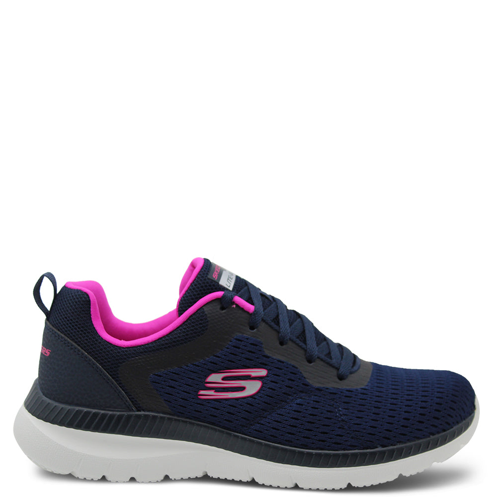 Skechers Bountiful Navy/Pink Womens Sneaker