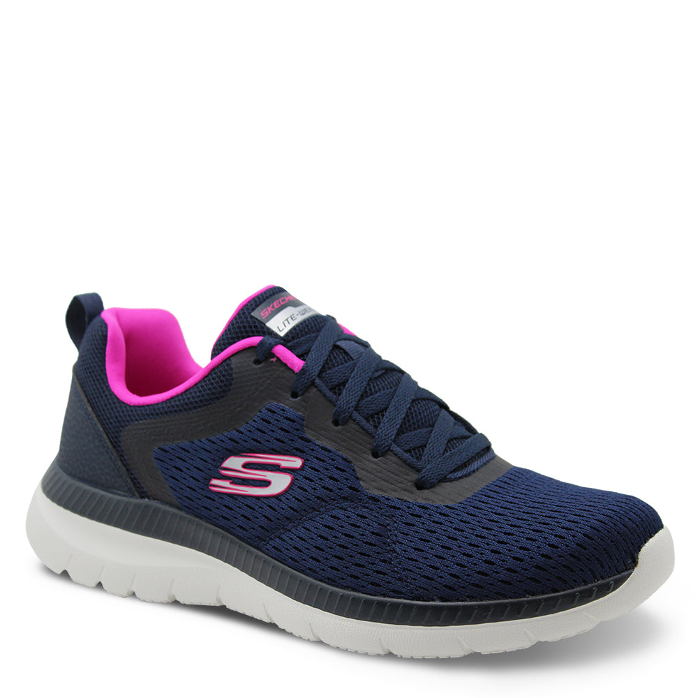 Skechers Bountiful Navy/Pink Womens Sneaker