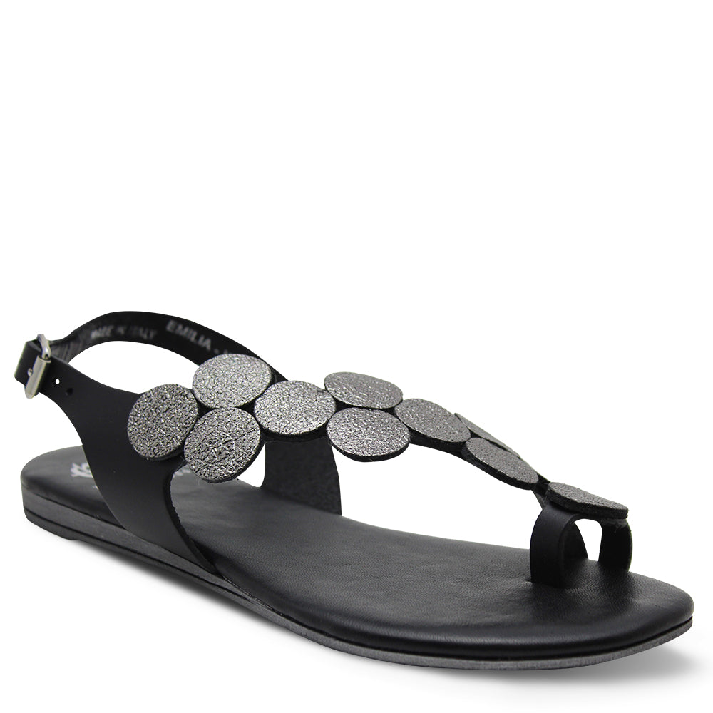 Eos Emilia Silver Multi Womens Flat sandal