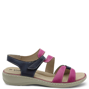 Comfort Leisure Bella Women's Navy/Pink Flat Sandal