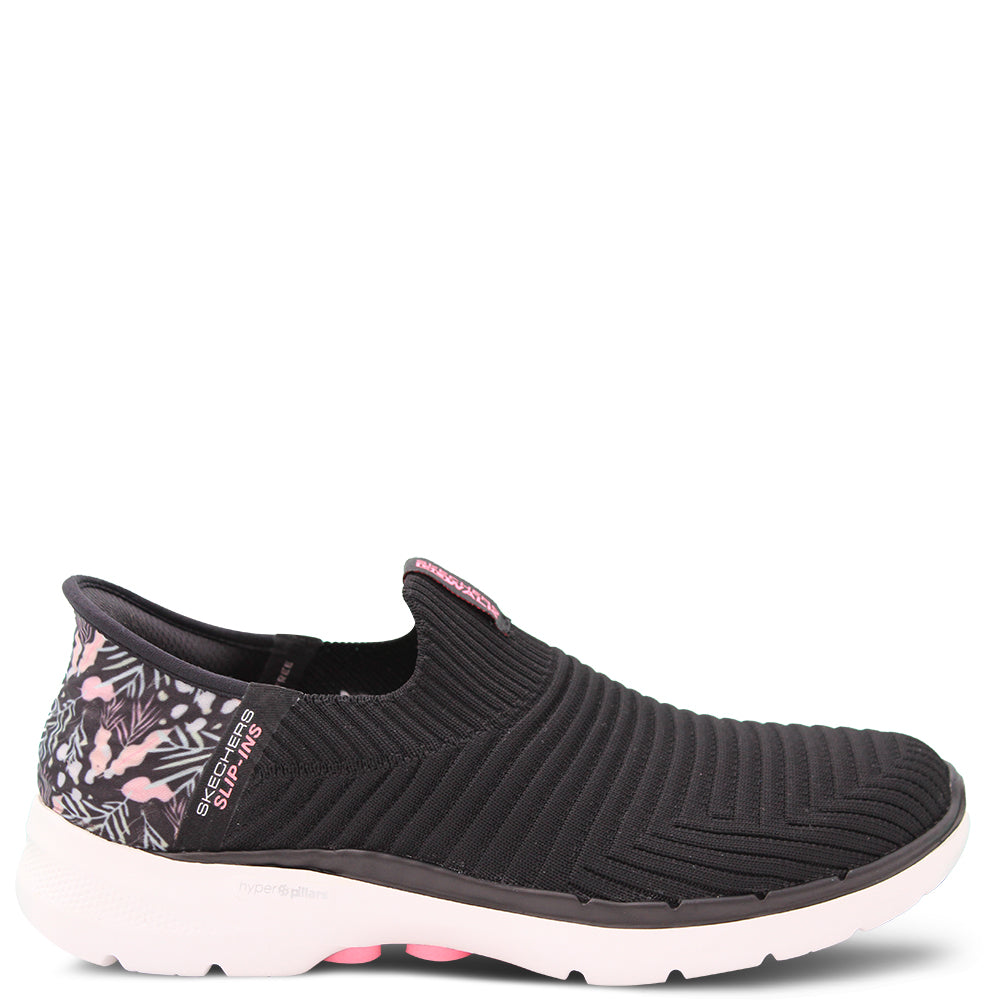 Skechers Go Walk 6 Tropical Bay Women's Sneakers Black Pink