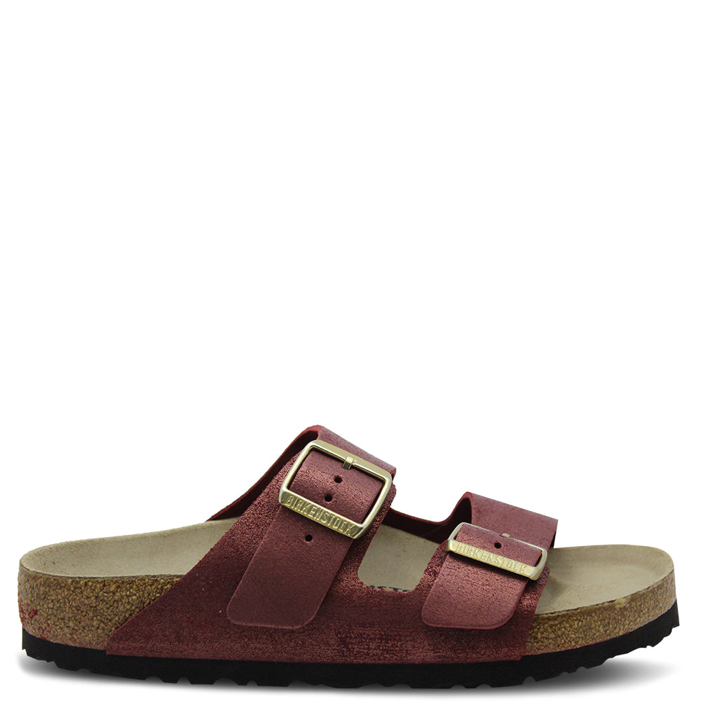 Birkenstock Arizona Washed suede Metallic Port Sandal