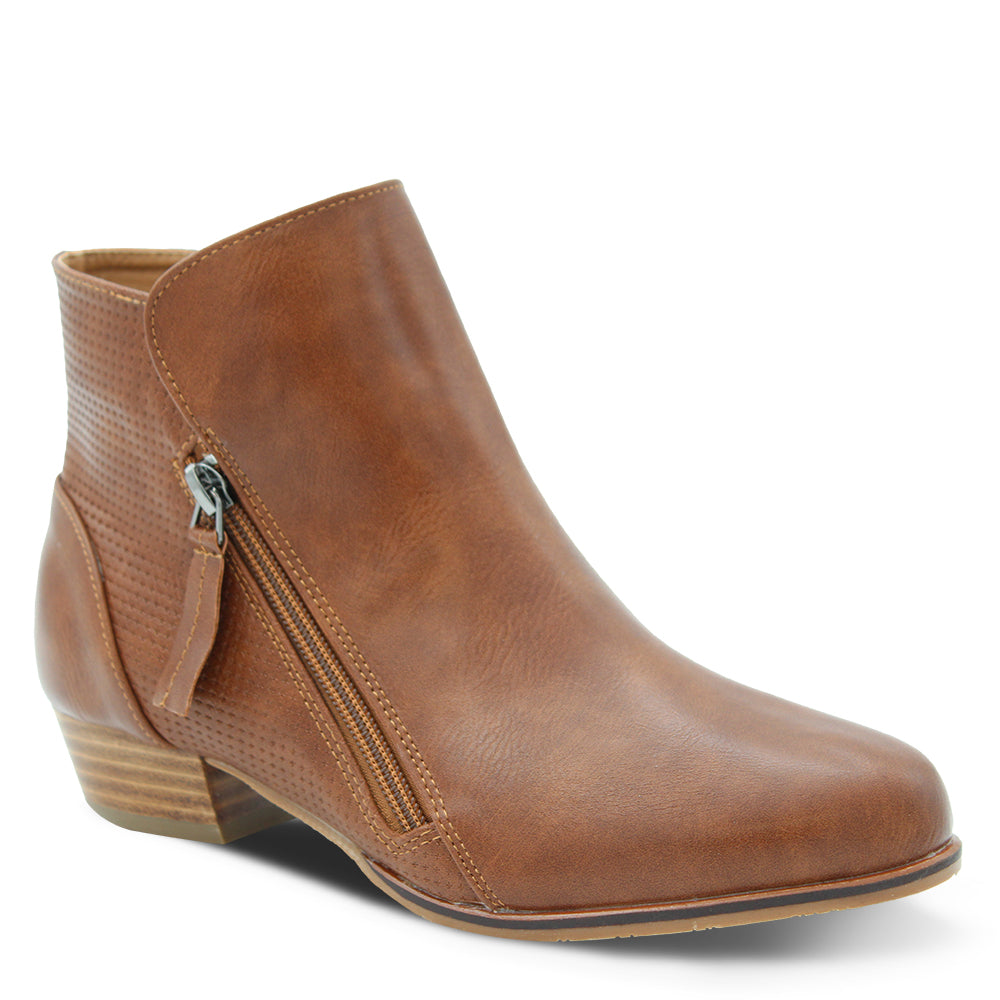Step On Air Cracker Women's Low Heel Ankle Boots Tan