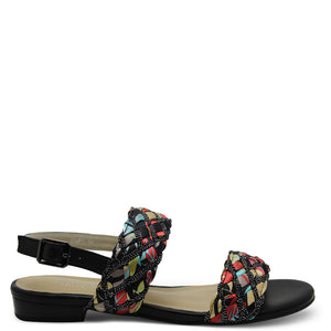 Chrissie Dawn Womens Black Multi Sandal