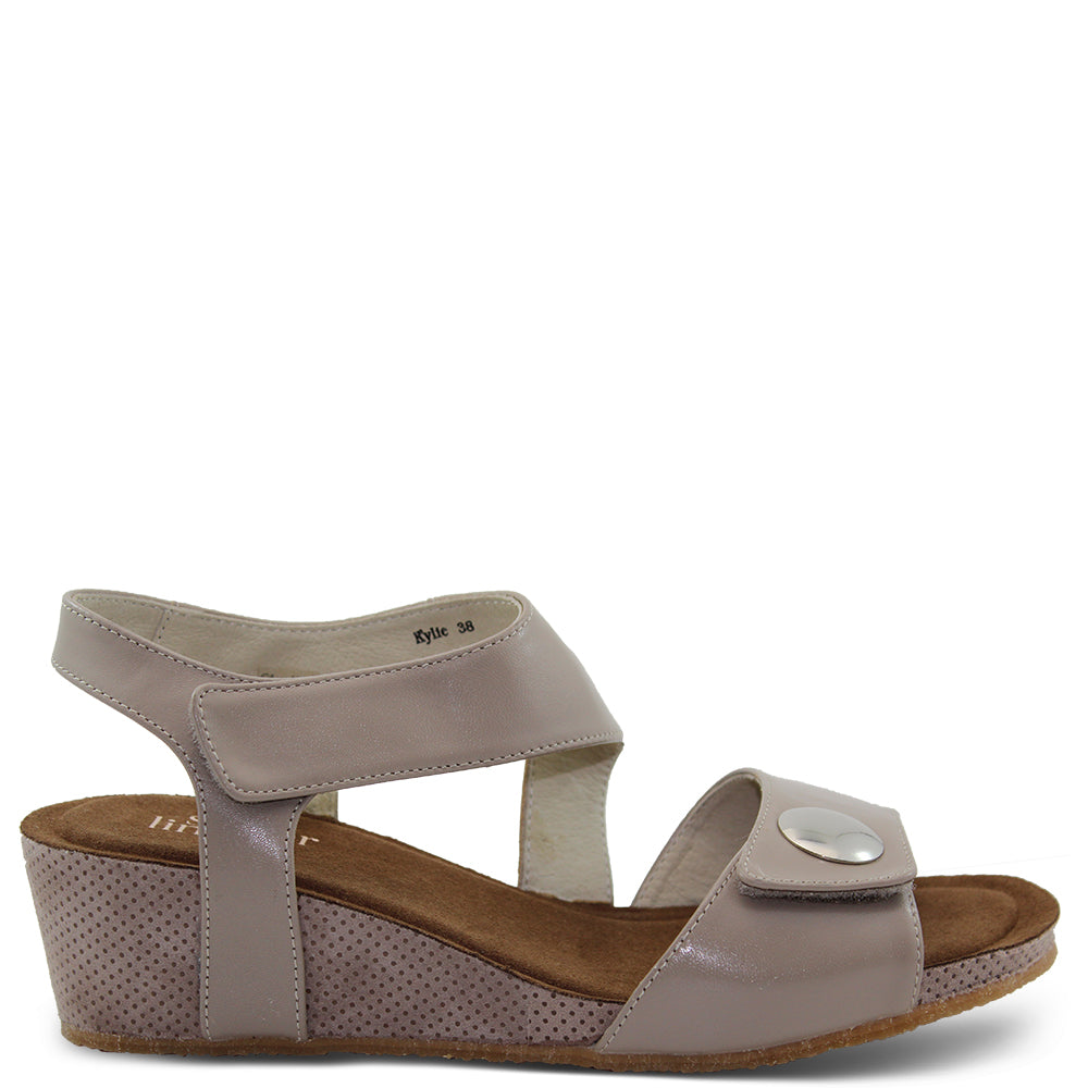 Silver Linings Kylie Taupe Womens Wedge Sandal