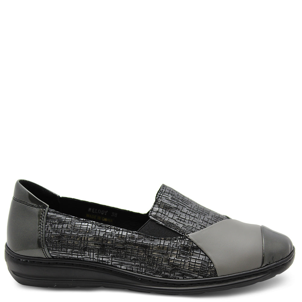 Cassini Melody Pewter Womens Flat