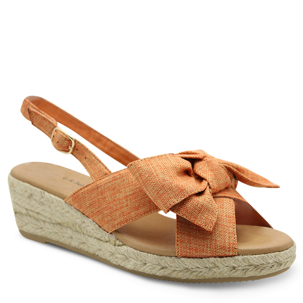 Django & Juliette Santiri Orange Wedge Sandal