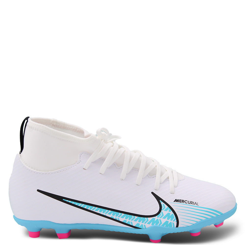 Nike Superfly 9 Club Junior Football Boots White Blue