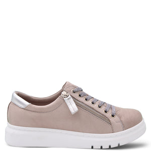 Rilassare Tatter Women's Sneaker Taupe Silver