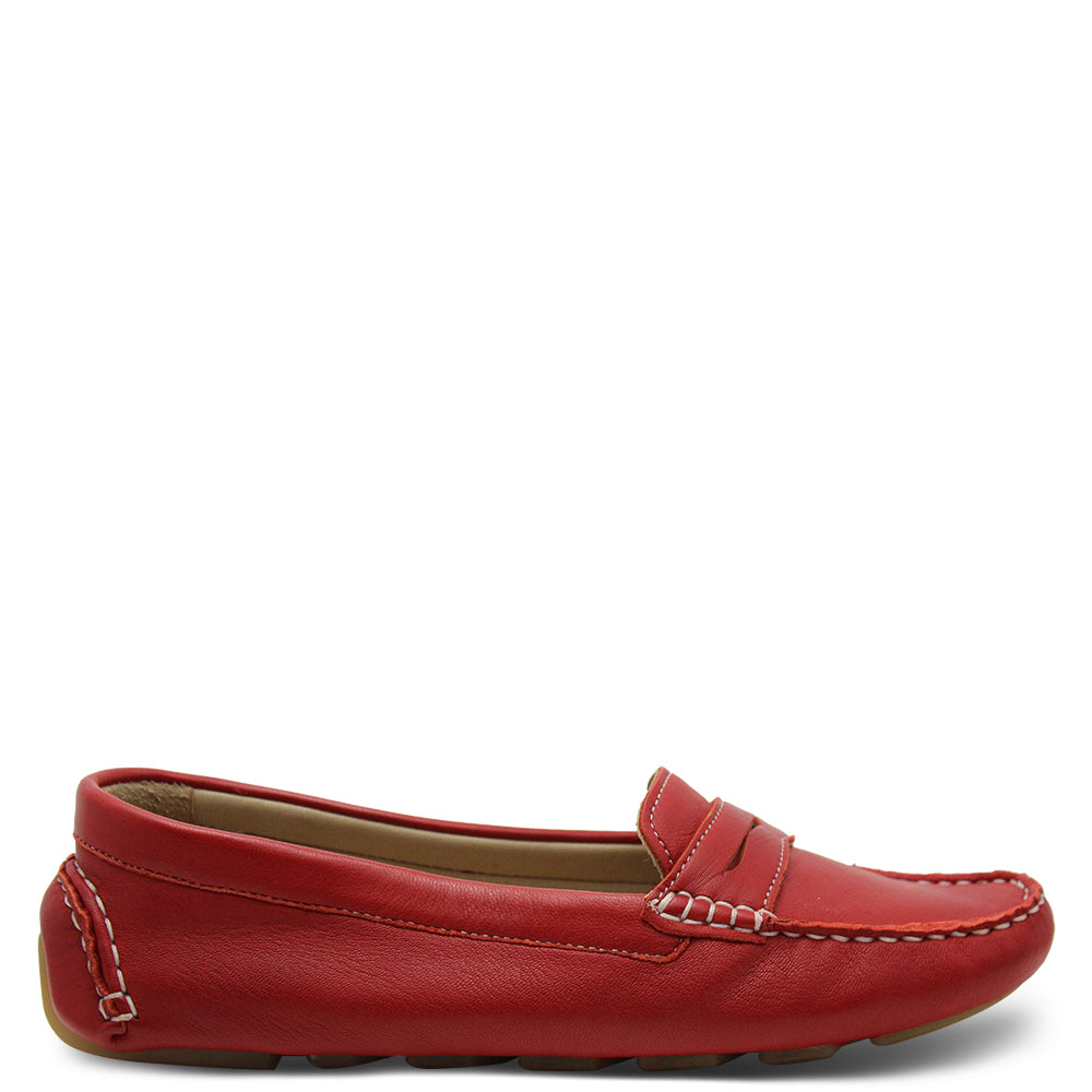 Keiko Valencia Womens Flat Red Loafer